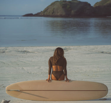 Classic Long-Sleeve Surf Suit in Espresso Brown