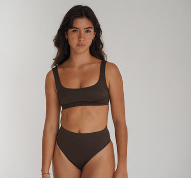 Noserider Surf Bikini Bottom in Espresso Brown