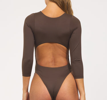 Classic Long-Sleeve Surf Suit in Espresso Brown