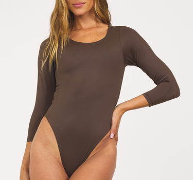 Classic Long-Sleeve Surf Suit in Espresso Brown