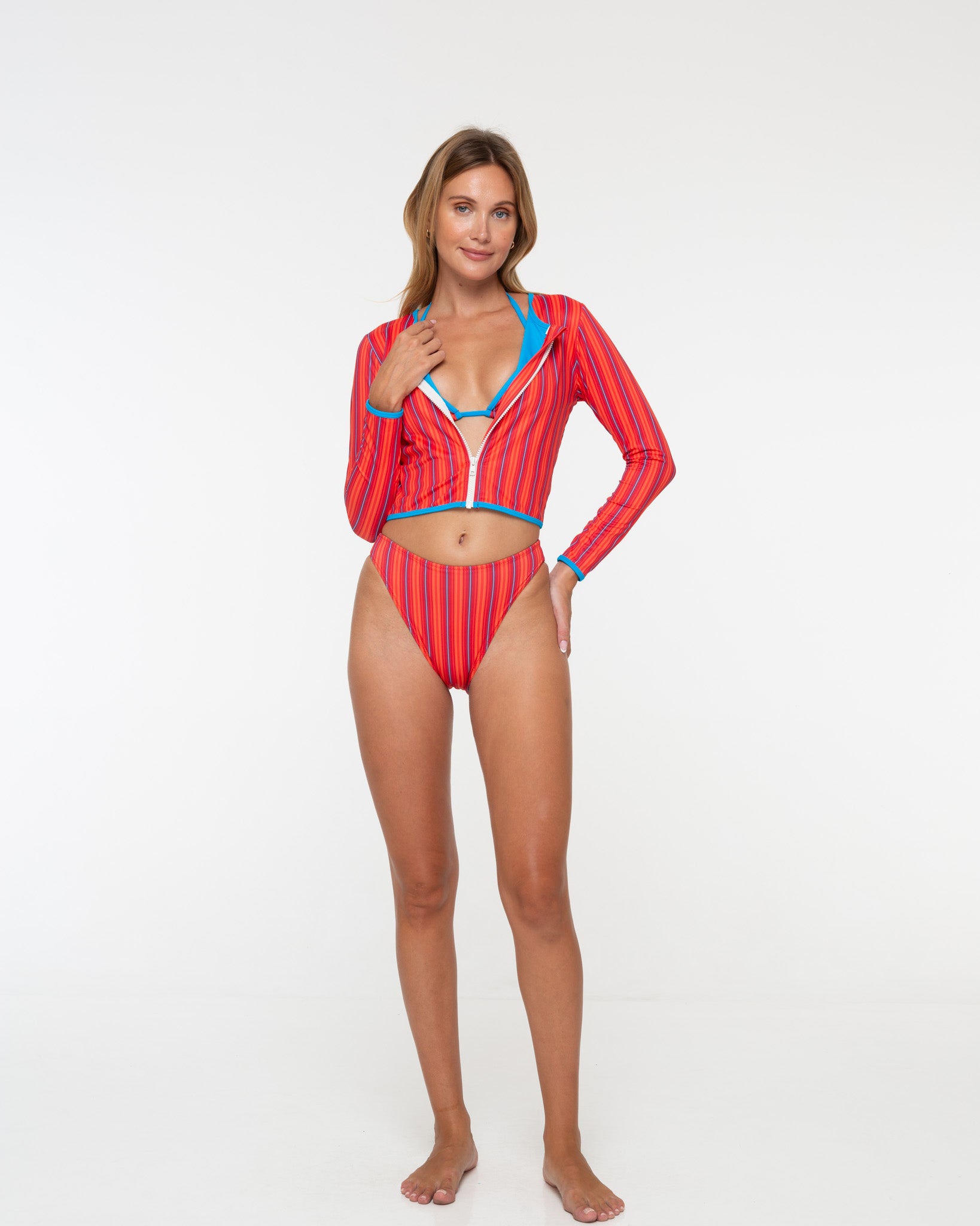 Front Zip Rash Guard in High Noon Heat | Noserider – Noserider