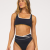High Waisted Surf Bikini Bottom in Seas of Sable